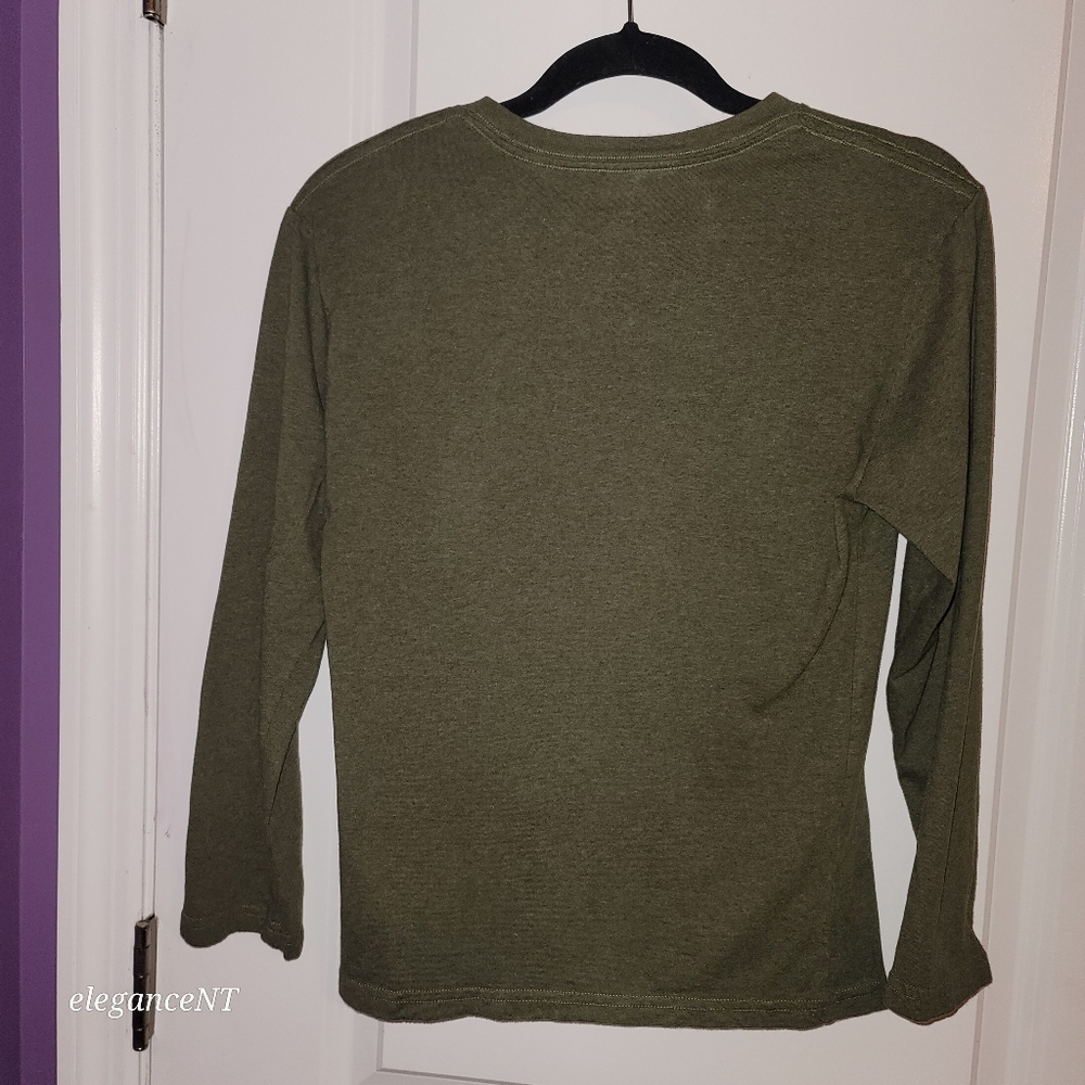 Polo  by Ralph Lauren Boy's Olive Green Long Sleeve Shirt Sz: M (10-12) - Picture 7 of 7